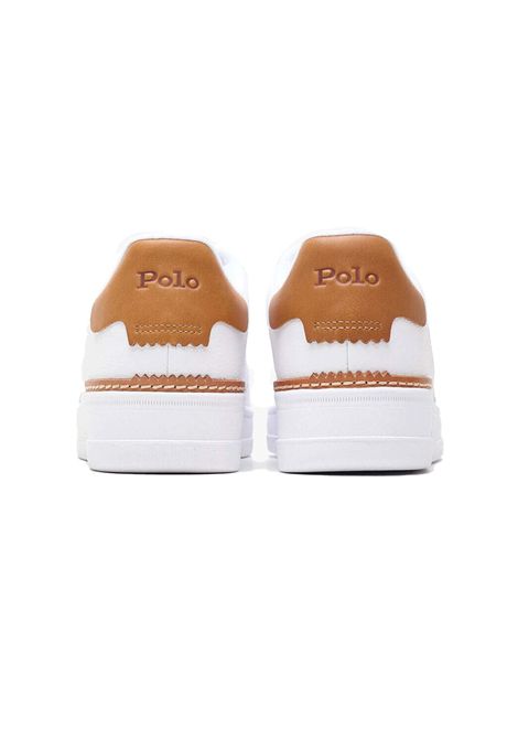 Scarpe Polo Ralph Lauren Masters Court Bianco Marrone Uomo RALPH LAUREN | Sneakers | 809923071-002